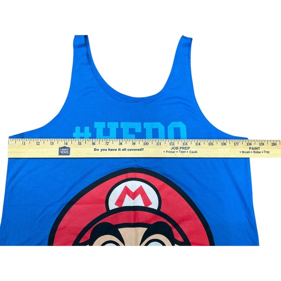 Juniors Super Mario Brothers Hero Blue‎ Tank Top Nintendo - Picture 2 of 6